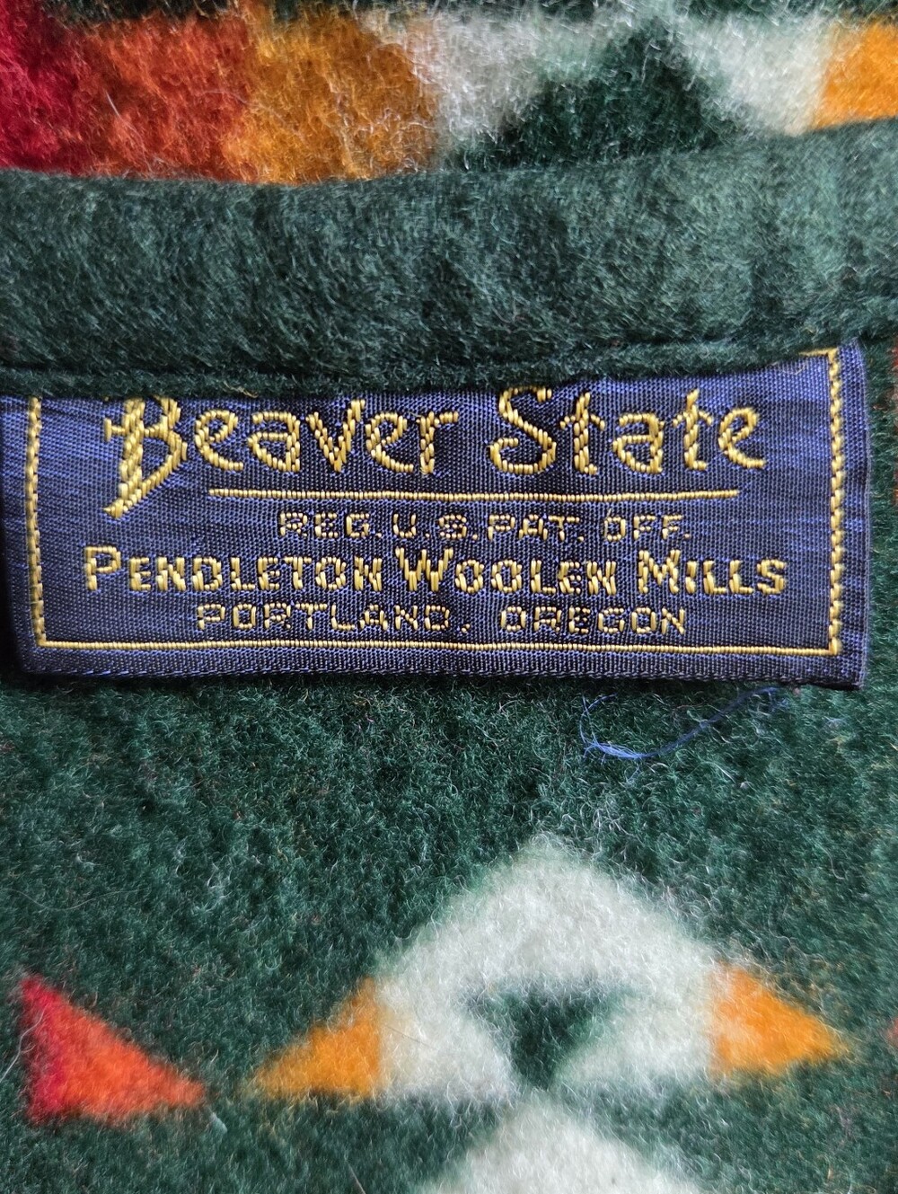 PENDLETON BEAVER STATE Vintage Wool Blanket Vest Made In Usa Small/Medium - Picture 4 of 6